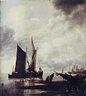 Jan van de Capelle Boats in Shallow Water painting